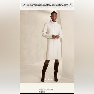 White/cream banana republic sweater dress XL